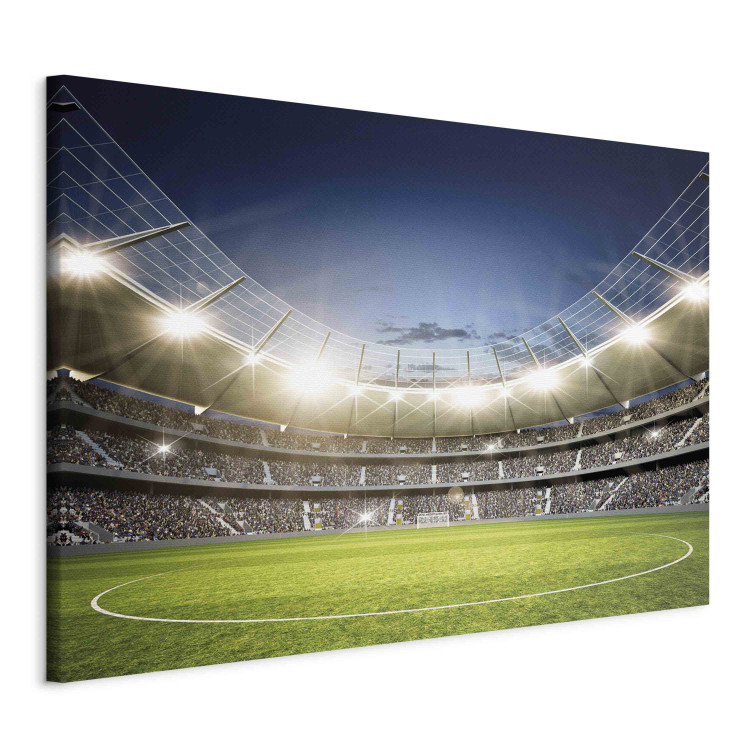Canvas Art Print Football Stadium - Illuminated Pitch and Stands Before the Final Match 151197 additionalImage 2