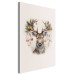 Canvas Print Christmas Guest - Watercolor Illustration of a Deer With Decorated Antlers 151697 additionalThumb 2