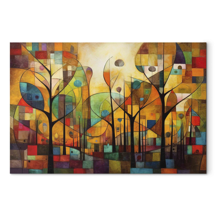 Print On Glass Colorful Forest - A Geometric Composition Inspired by Klimt’s Style [Glass] 151897 additionalImage 2