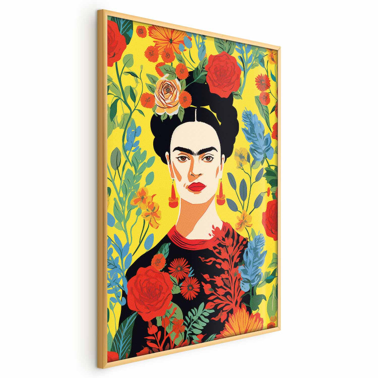 Poster Frida Kahlo - Geometric Portrait on Yellow Floral Background 152197 additionalImage 7