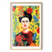 Poster Frida Kahlo - Geometric Portrait on Yellow Floral Background 152197 additionalThumb 18