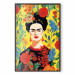 Poster Frida Kahlo - Geometric Portrait on Yellow Floral Background 152197 additionalThumb 4
