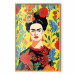 Poster Frida Kahlo - Geometric Portrait on Yellow Floral Background 152197 additionalThumb 5
