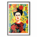 Poster Frida Kahlo - Geometric Portrait on Yellow Floral Background 152197 additionalThumb 17