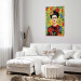 Poster Frida Kahlo - Geometric Portrait on Yellow Floral Background 152197 additionalThumb 8