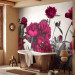 Wall Mural Lush Meadow - Blooming Flowers in Vibrant Colours on a Solid Background 60497 additionalThumb 8