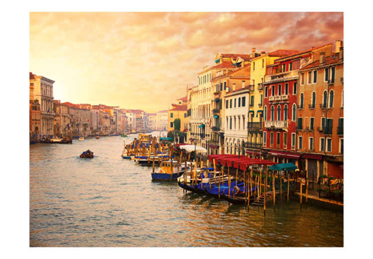 Wall Mural Urban architecture of Venice - colourful buildings with boats on the river 97197 additionalImage 1
