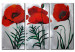 Canvas Print Amaranth Poppies - Hand-painted Red Flowers on Grey Setting 97597