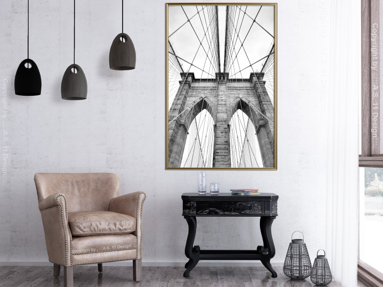Wall Poster Architectural details - black and white shot of a bridge seen from below 115008 additionalImage 5