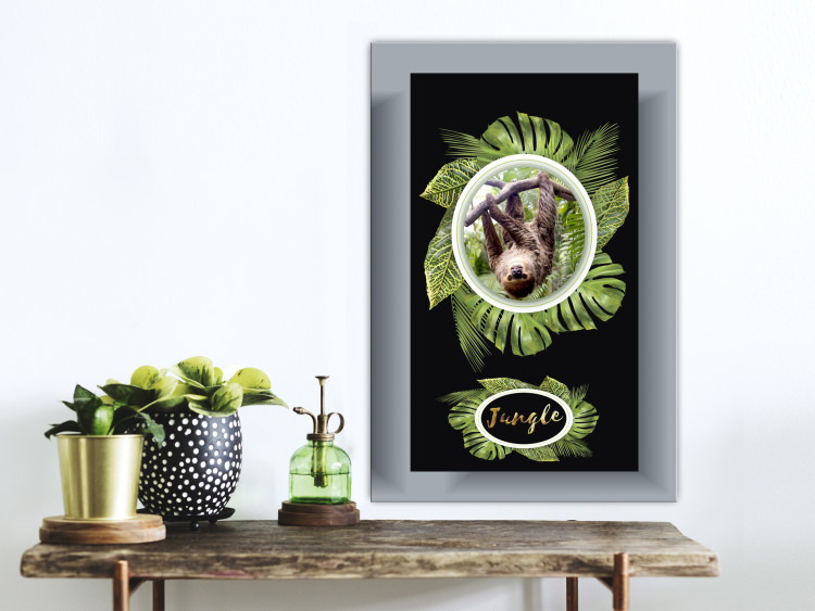Canvas Print Animal in Nature's Leaves (1-part) - Exotic Sloth in Jungle 116308 additionalImage 3