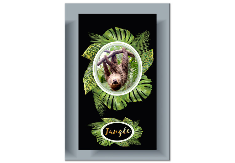 Canvas Print Animal in Nature's Leaves (1-part) - Exotic Sloth in Jungle 116308