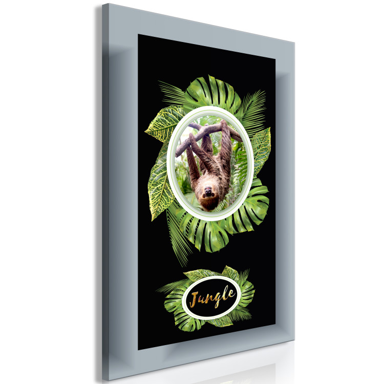 Canvas Print Animal in Nature's Leaves (1-part) - Exotic Sloth in Jungle 116308 additionalImage 2