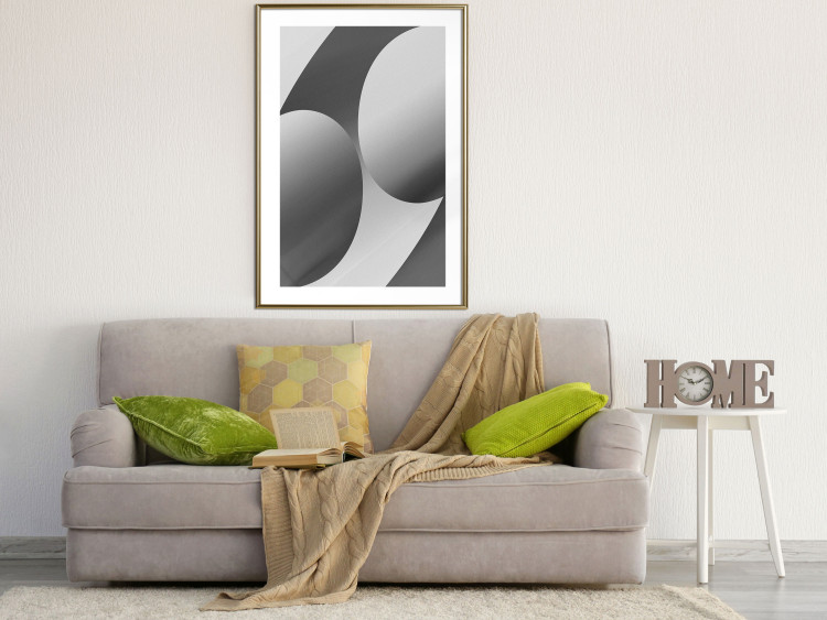 Wall Poster Sixty-Nine - black and white composition on a geometric background 116608 additionalImage 13