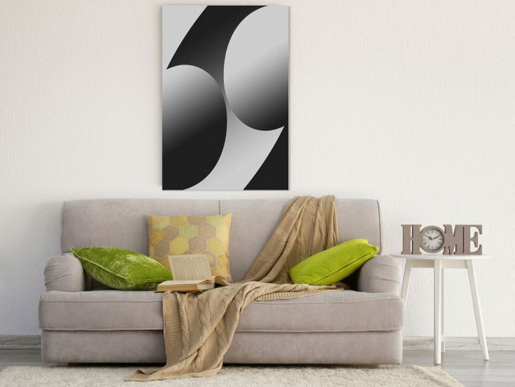 Wall Poster Sixty-Nine - black and white composition on a geometric background 116608 additionalImage 17
