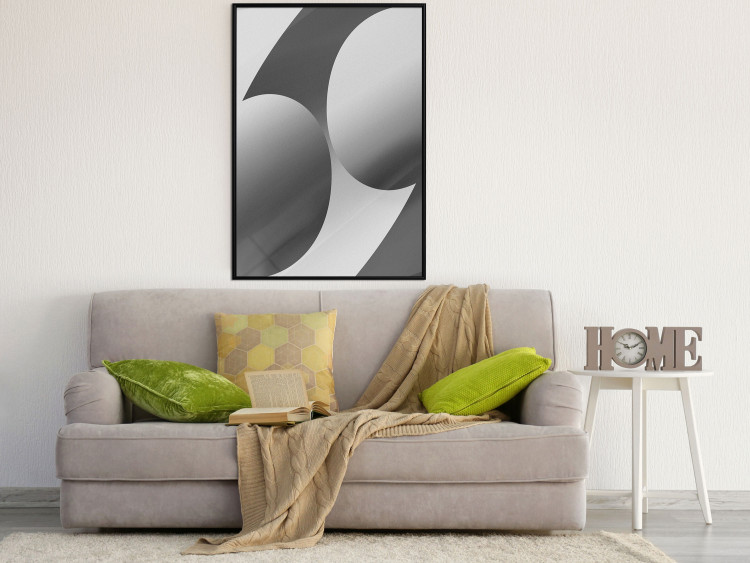 Wall Poster Sixty-Nine - black and white composition on a geometric background 116608 additionalImage 3