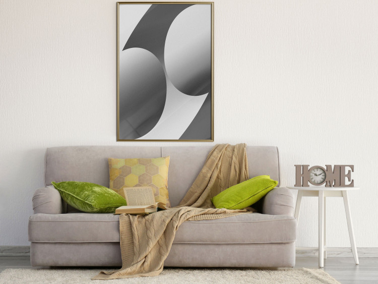 Wall Poster Sixty-Nine - black and white composition on a geometric background 116608 additionalImage 5