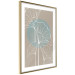Wall Poster Breath of Nature - abstraction with delicate white flowers on a background of a circle and beige 117908 additionalThumb 5