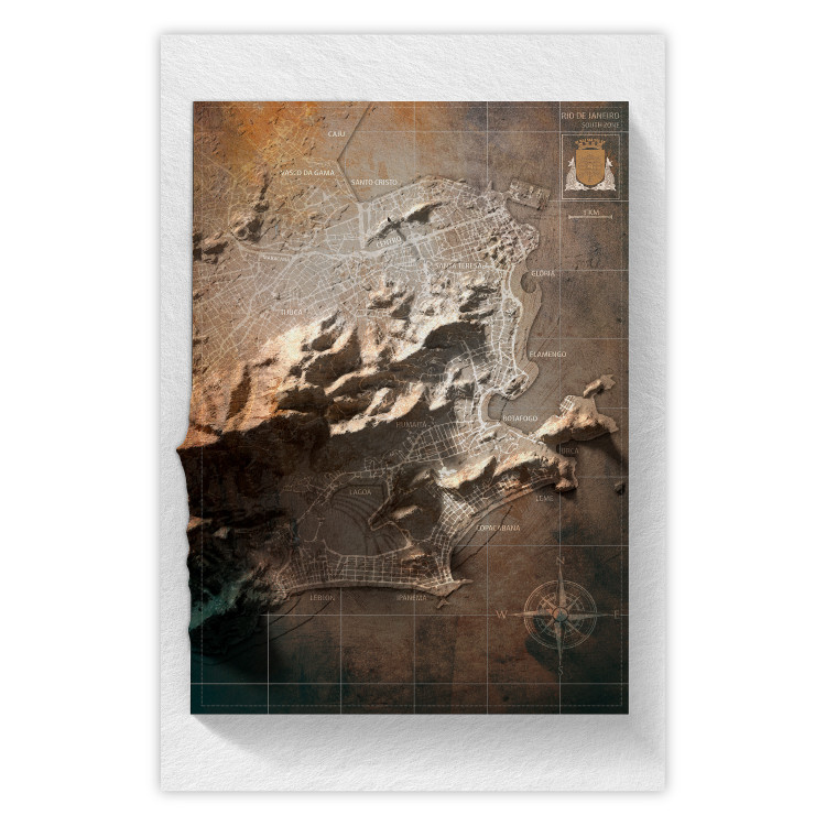Wall Poster Isometric Map: Rio de Janeiro - city map with English texts 118508
