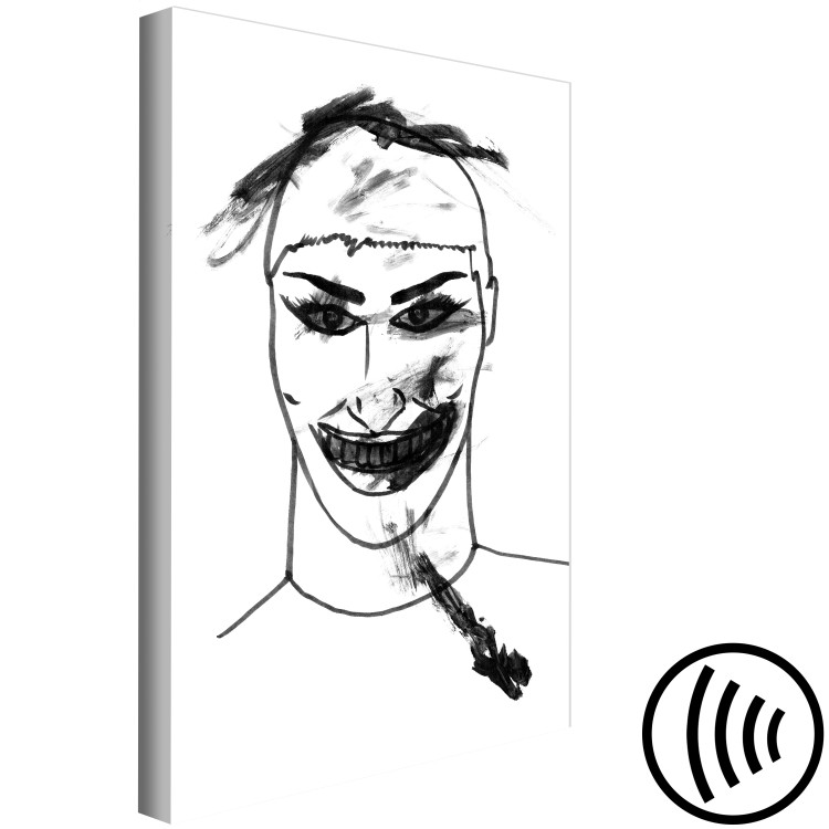 Canvas Art Print Is this a Joke (r)? - a grotesque black and white linear portrait 119108 additionalImage 6