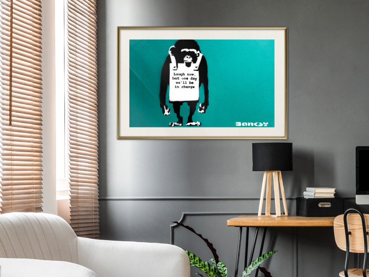 Poster Bad Monkey - mural with an animal and English text in Banksy style 119208 additionalImage 21