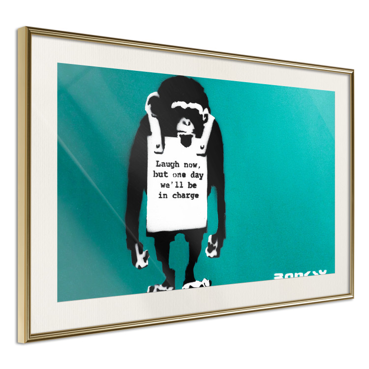 Poster Bad Monkey - mural with an animal and English text in Banksy style 119208 additionalImage 2