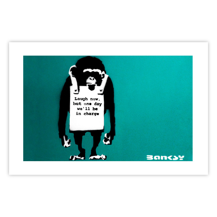 Poster Bad Monkey - mural with an animal and English text in Banksy style 119208 additionalImage 25