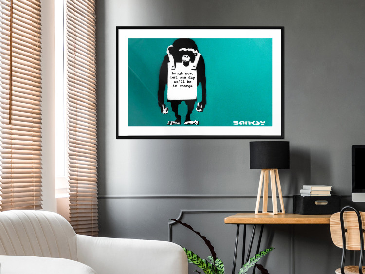 Poster Bad Monkey - mural with an animal and English text in Banksy style 119208 additionalImage 4