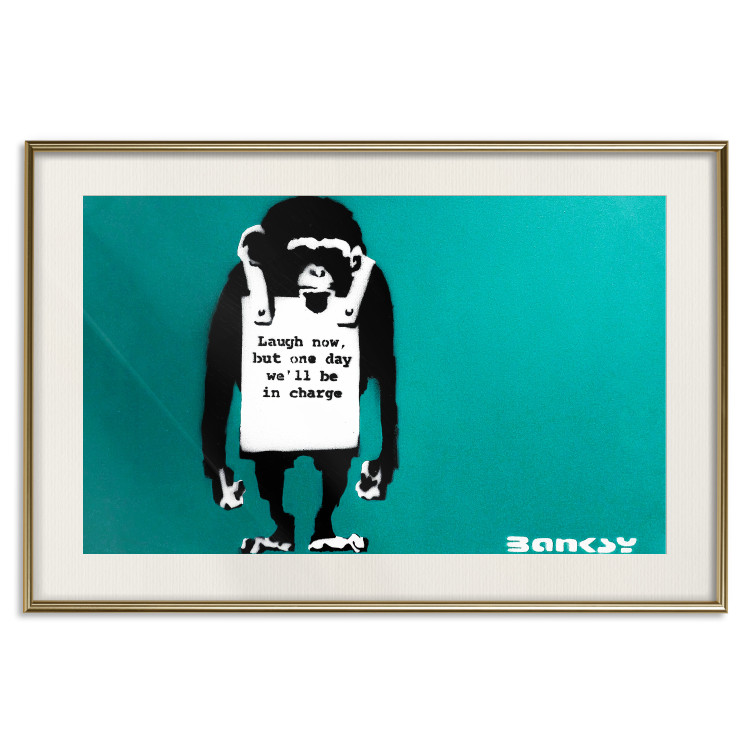 Poster Bad Monkey - mural with an animal and English text in Banksy style 119208 additionalImage 19