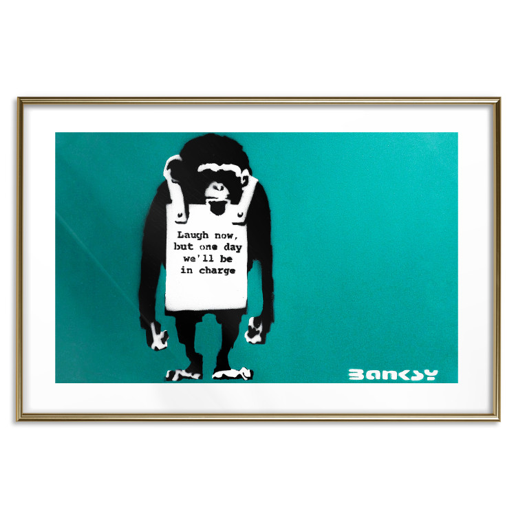 Poster Bad Monkey - mural with an animal and English text in Banksy style 119208 additionalImage 16