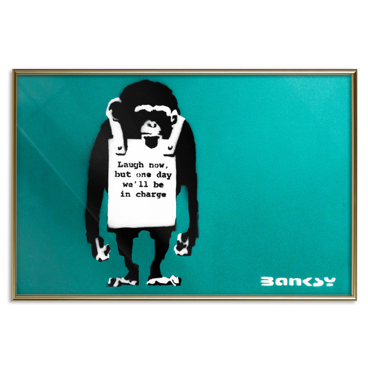 Poster Bad Monkey - mural with an animal and English text in Banksy style 119208 additionalImage 16