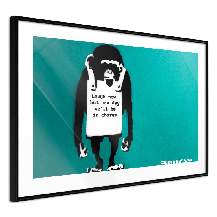 Poster Bad Monkey - mural with an animal and English text in Banksy style 119208 additionalImage 13