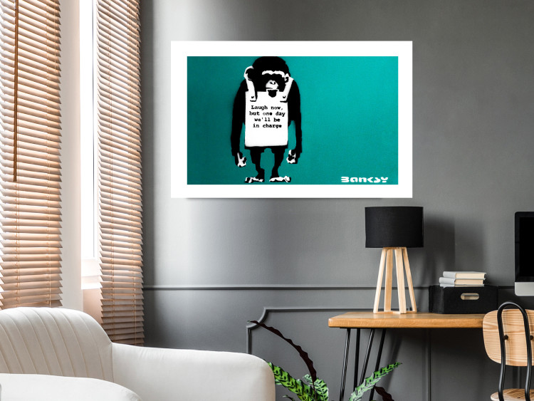 Poster Bad Monkey - mural with an animal and English text in Banksy style 119208 additionalImage 4