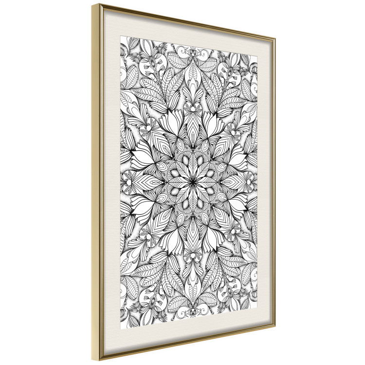 Wall Poster Monochromatic Mandala - black and white oriental patterns in Zen style 122308 additionalImage 2