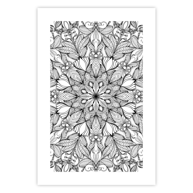 Wall Poster Monochromatic Mandala - black and white oriental patterns in Zen style 122308 additionalImage 25