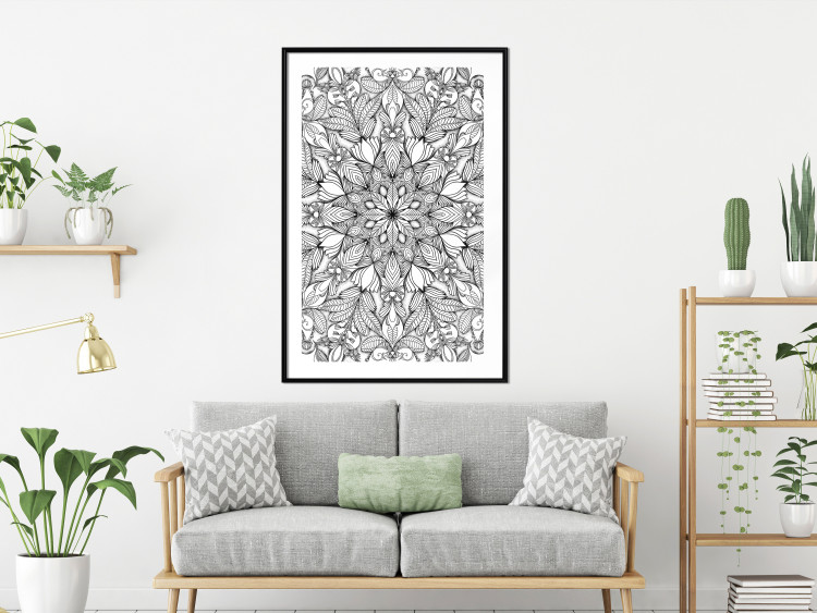 Wall Poster Monochromatic Mandala - black and white oriental patterns in Zen style 122308 additionalImage 4