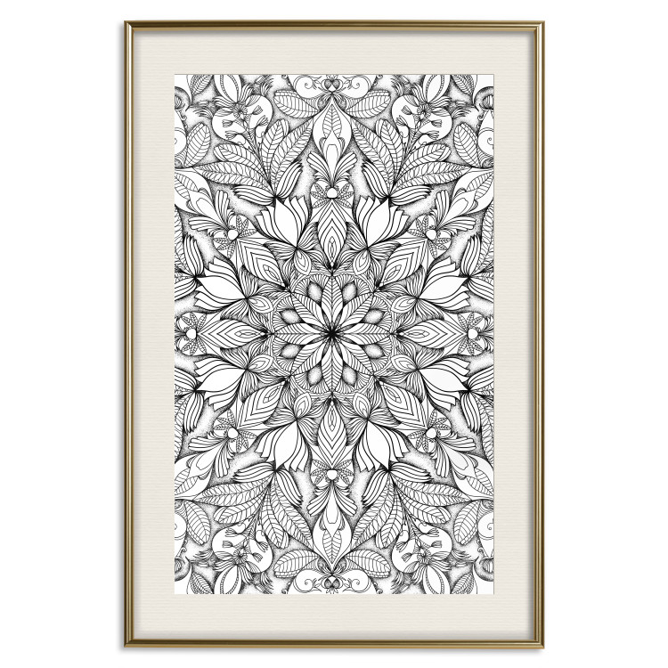 Wall Poster Monochromatic Mandala - black and white oriental patterns in Zen style 122308 additionalImage 19
