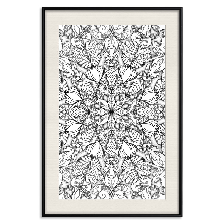 Wall Poster Monochromatic Mandala - black and white oriental patterns in Zen style 122308 additionalImage 18