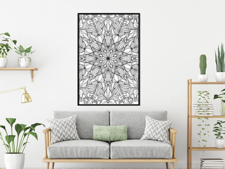 Wall Poster Monochromatic Mandala - black and white oriental patterns in Zen style 122308 additionalImage 3