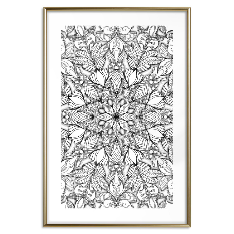 Wall Poster Monochromatic Mandala - black and white oriental patterns in Zen style 122308 additionalImage 16
