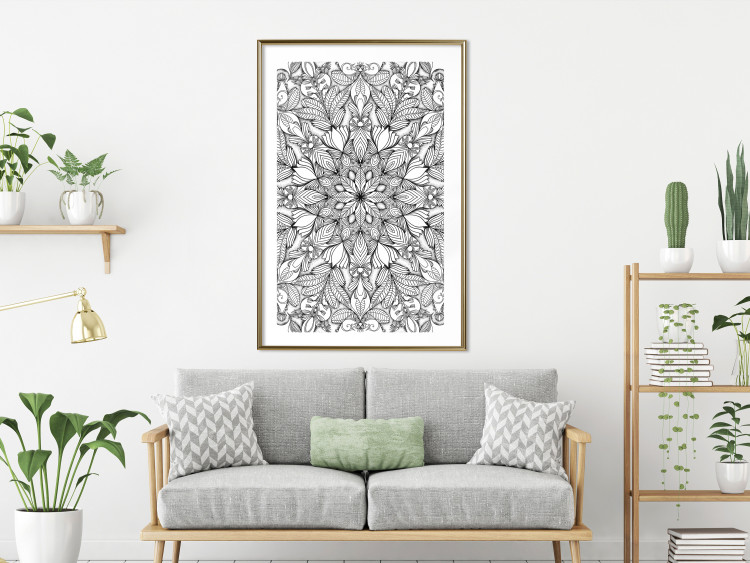 Wall Poster Monochromatic Mandala - black and white oriental patterns in Zen style 122308 additionalImage 15