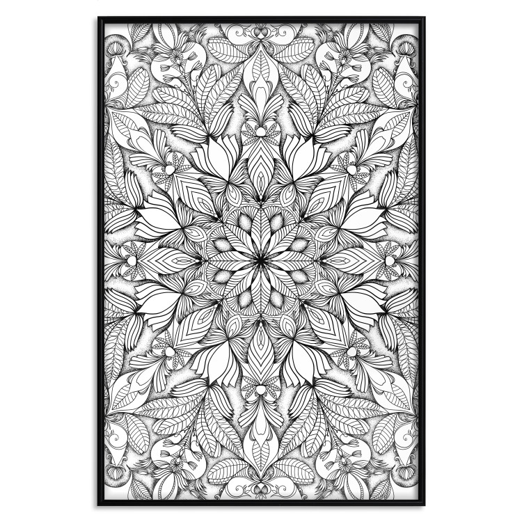 Wall Poster Monochromatic Mandala - black and white oriental patterns in Zen style 122308 additionalImage 24