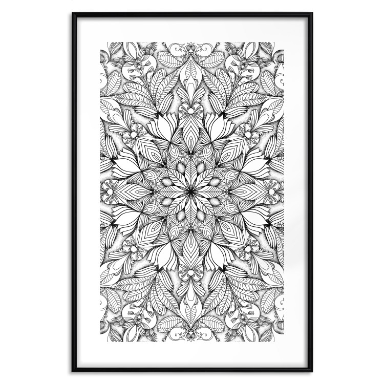 Wall Poster Monochromatic Mandala - black and white oriental patterns in Zen style 122308 additionalImage 17