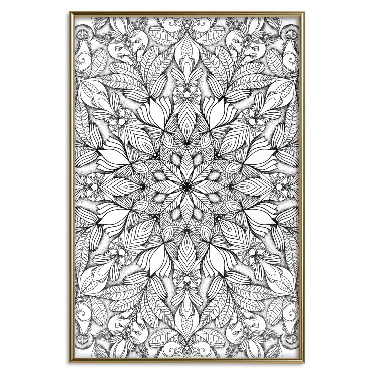 Wall Poster Monochromatic Mandala - black and white oriental patterns in Zen style 122308 additionalImage 16