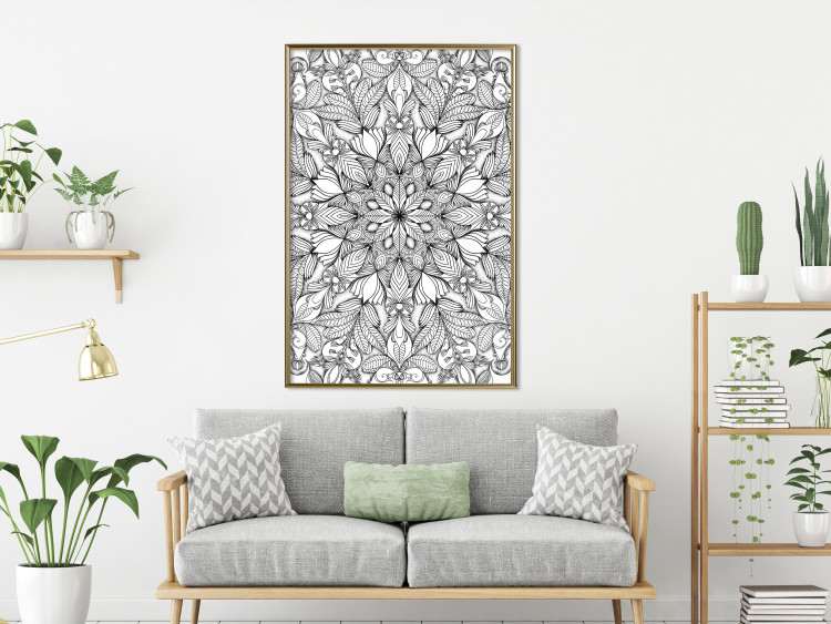 Wall Poster Monochromatic Mandala - black and white oriental patterns in Zen style 122308 additionalImage 7