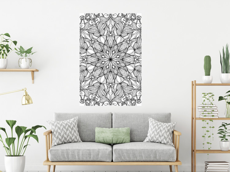 Wall Poster Monochromatic Mandala - black and white oriental patterns in Zen style 122308 additionalImage 17