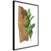 Poster Fascinating Nature - plant and wooden piece of plank on a white background 122608 additionalThumb 11