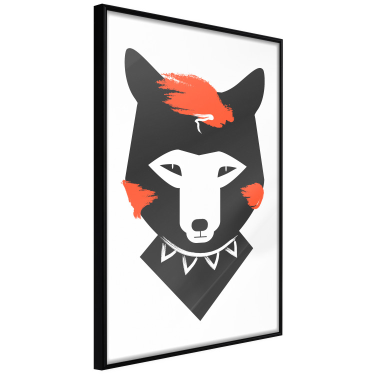 Poster Polite Fox - animal in a black warrior costume on a white background 122908 additionalImage 12