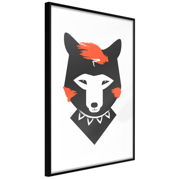 Poster Polite Fox - animal in a black warrior costume on a white background 122908 additionalImage 11