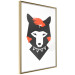 Poster Polite Fox - animal in a black warrior costume on a white background 122908 additionalThumb 8