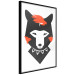 Poster Polite Fox - animal in a black warrior costume on a white background 122908 additionalThumb 12